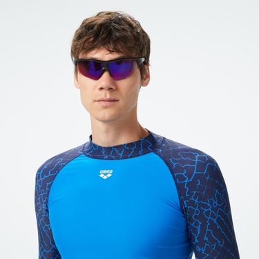  Arena Rash Vest L/S Allover Erkek Mavi T-Shirt