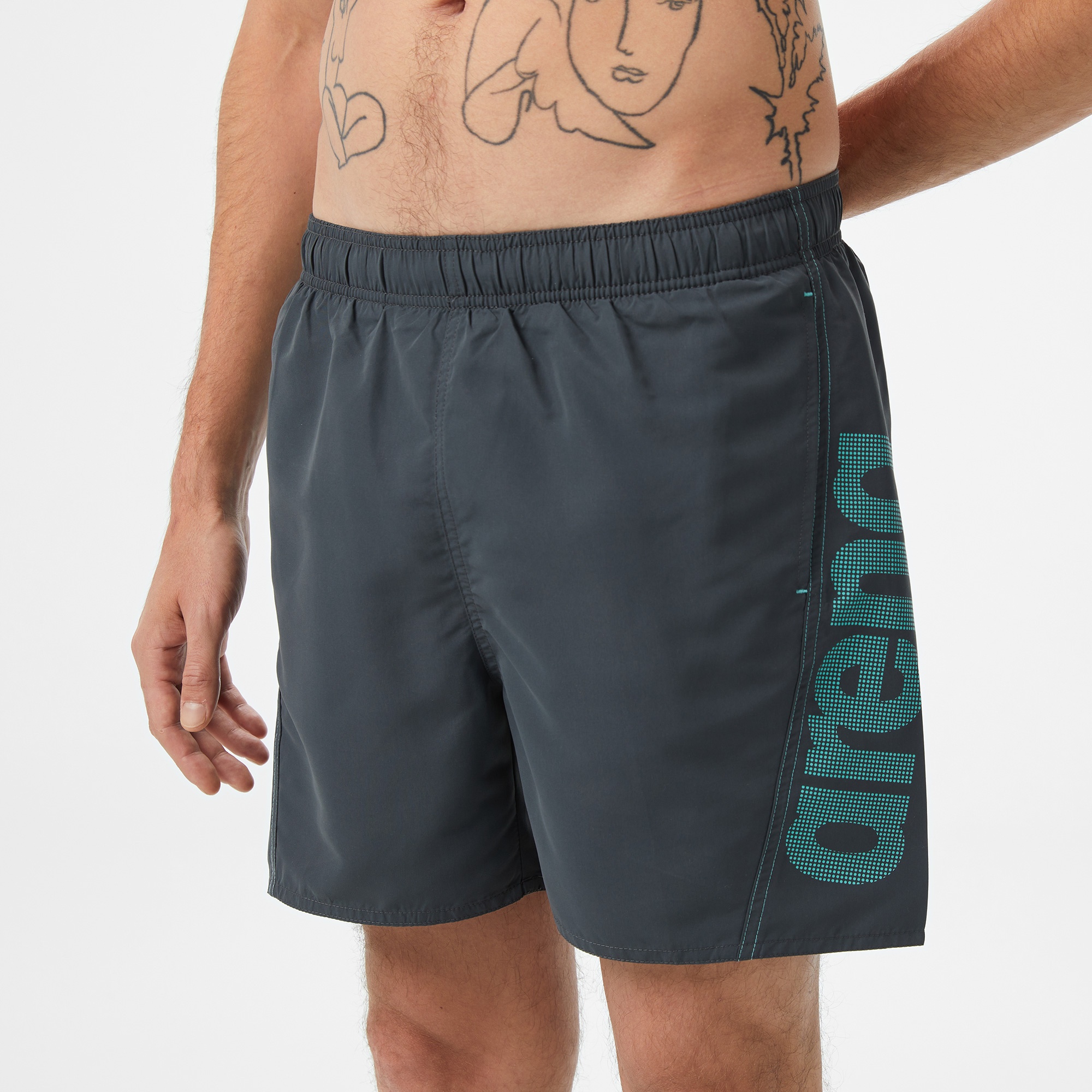 Arena Fundamentals Logo Erkek Gri Deniz Şortu