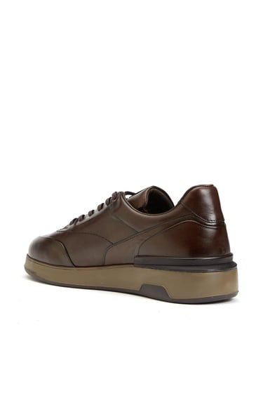  George Hogg Erkek Kahverengi Deri Sneaker