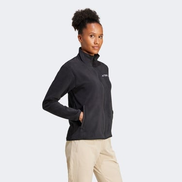  adidas Mountain Essentials Full-Zip Fleece Kadın Siyah Polar