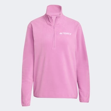  adidas Mountain Essentials Half-Zip Fleece Kadın Pembe Polar