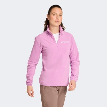  adidas Mountain Essentials Half-Zip Fleece Kadın Pembe Polar