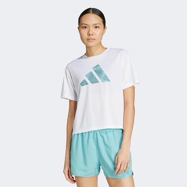  adidas Adi365 Running Essentials Brand Love Kadın Beyaz Koşu T-Shirt