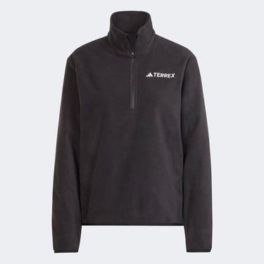  adidas Multi Essentials 1-2 Zip Fleece Kadın Siyah Yürüyüş Polar