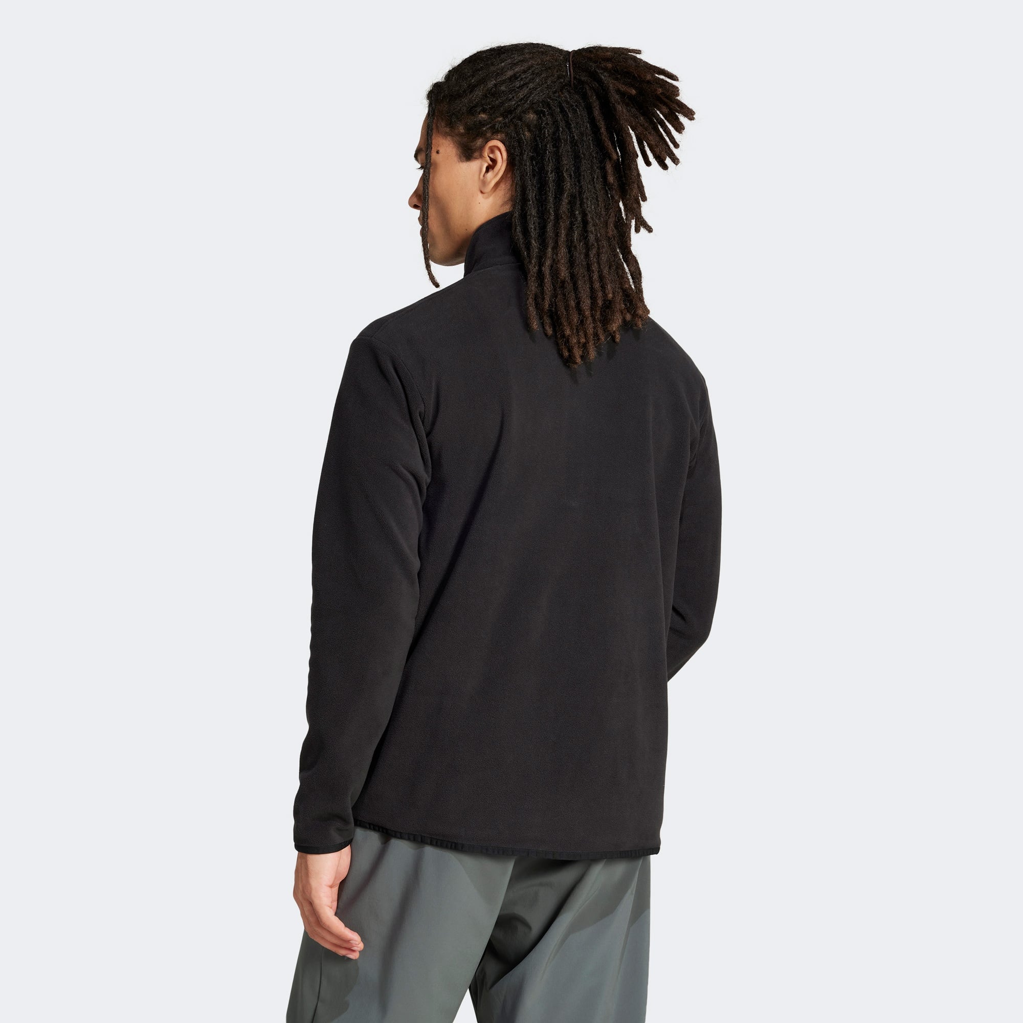 adidas Mountain Essentials Full-Zip Fleece Erkek Siyah Polar