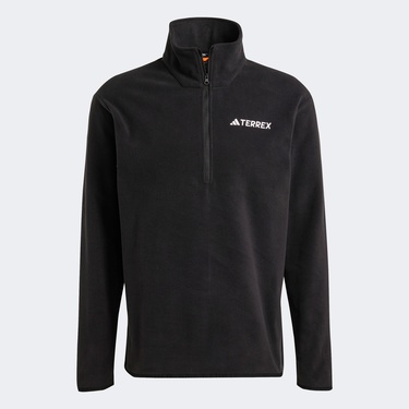  adidas Mountain Essentials Half-Zip Fleece Erkek Siyah Polar