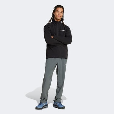  adidas Mountain Essentials Half-Zip Fleece Erkek Siyah Polar