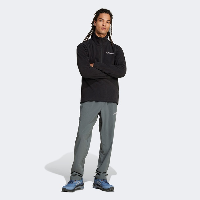  adidas Mountain Essentials Half-Zip Fleece Erkek Siyah Polar