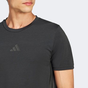  adidas Designed 4 Training 3-Stripes Erkek Siyah T-Shirt