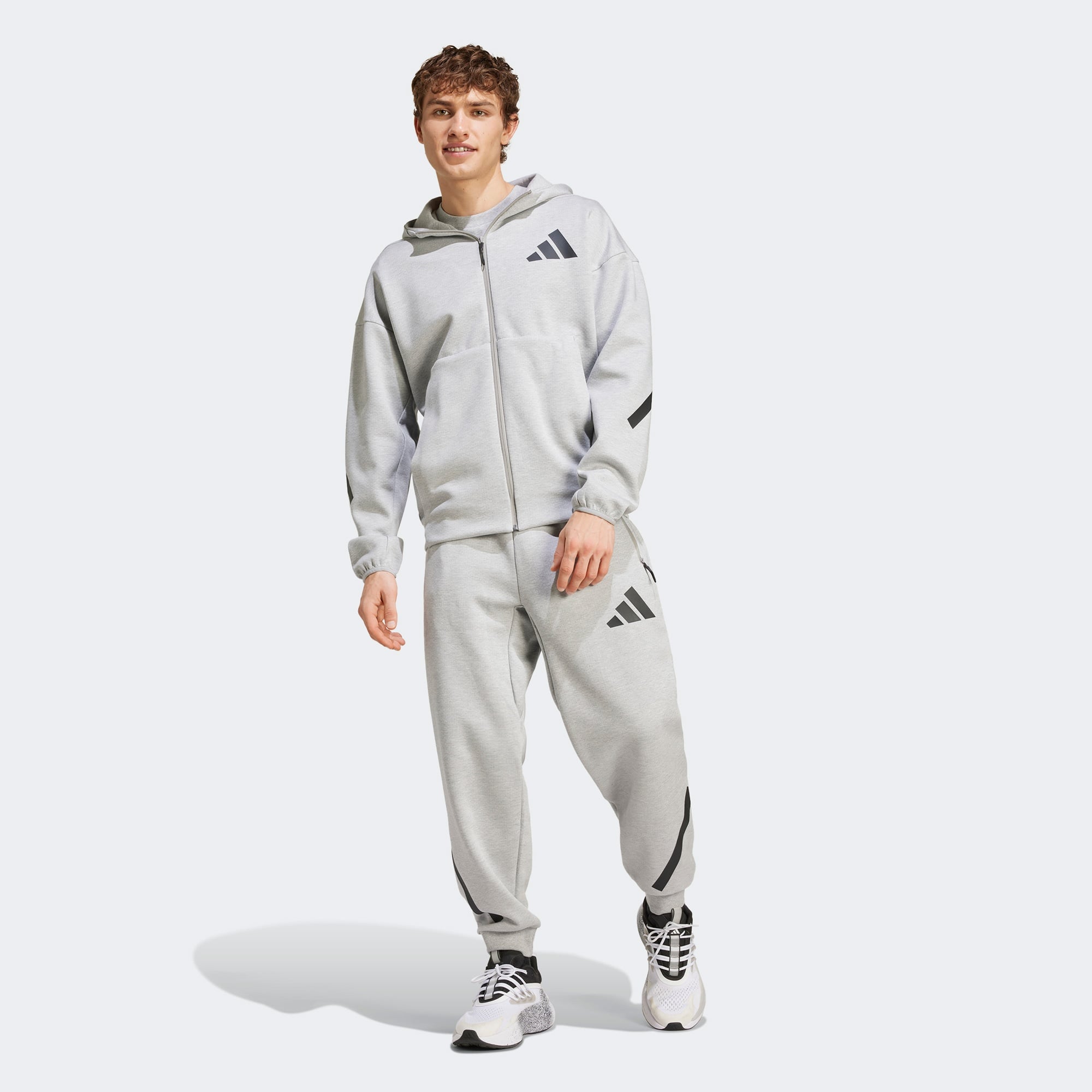 adidas Z.N.E. Full-Zip Erkek Gri Eşofman Üstü