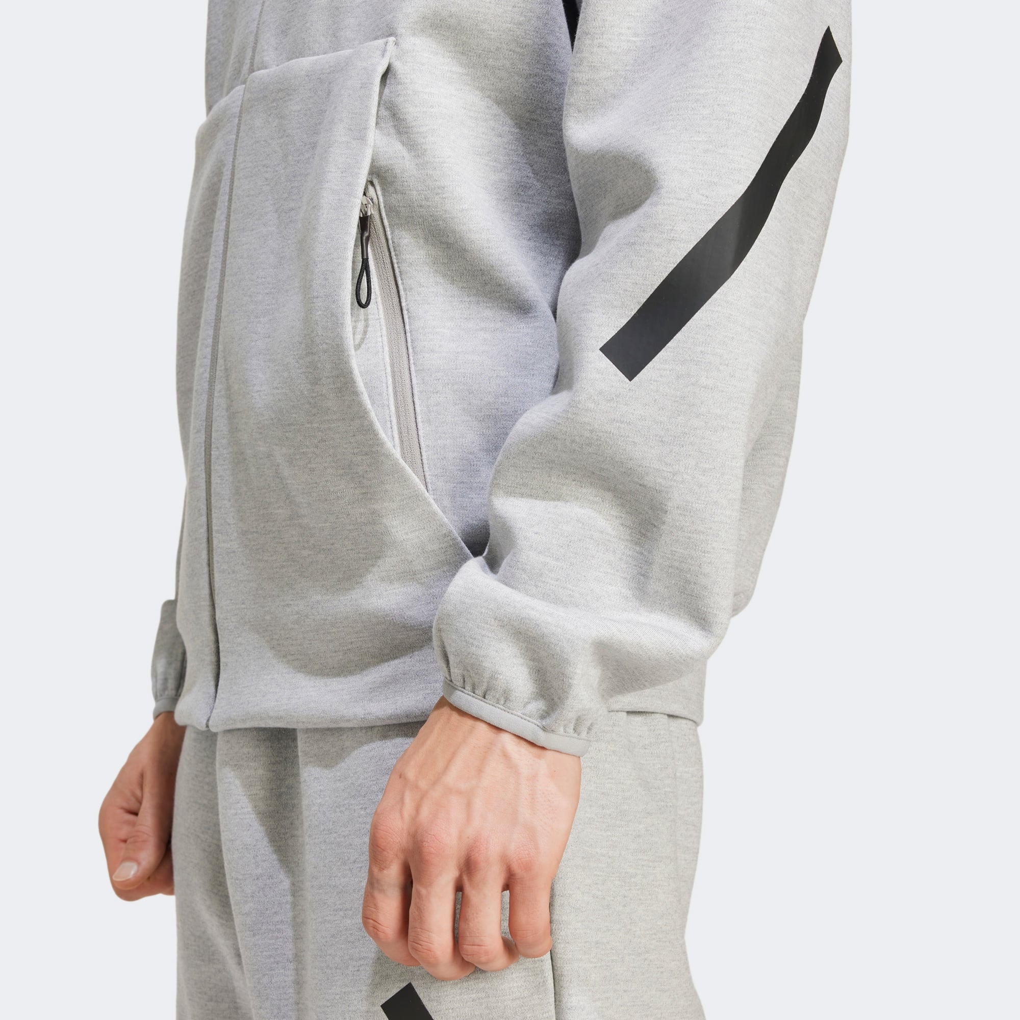 adidas Z.N.E. Full-Zip Erkek Gri Eşofman Üstü