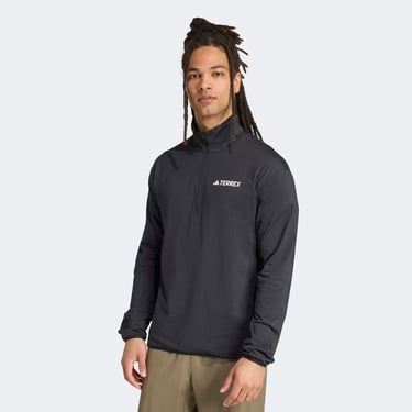  adidas Terrex Mountain Climawarm Half-Zip Fleece Erkek Siyah Polar