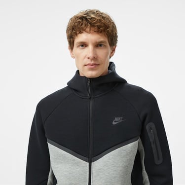  Nike Tech Fleece Erkek Gri Kapüşonlu Hoodie