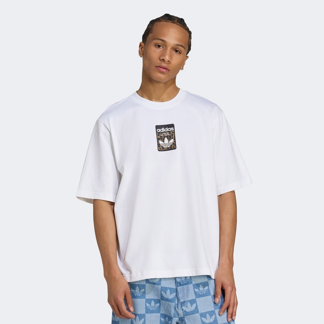  adidas Leo Oversize Erkek Beyaz T-Shirt