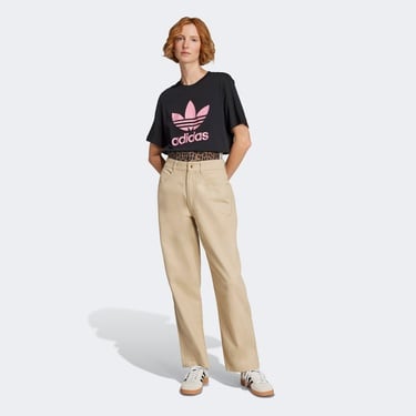  adidas Trefoil Boxy Kadın Siyah T-Shirt