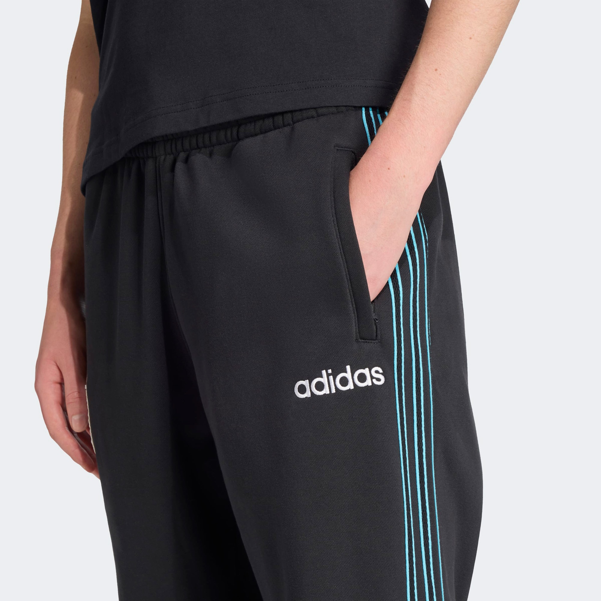 adidas Mesh Stripe Erkek Siyah Eşofman Altı