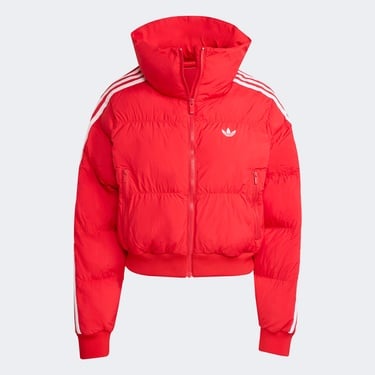  Adidas Cropped Puff Kadın Kırmızı Mont