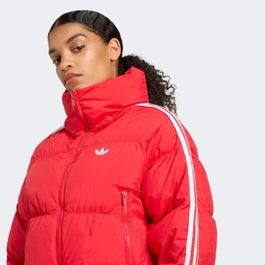  Adidas Cropped Puff Kadın Kırmızı Mont