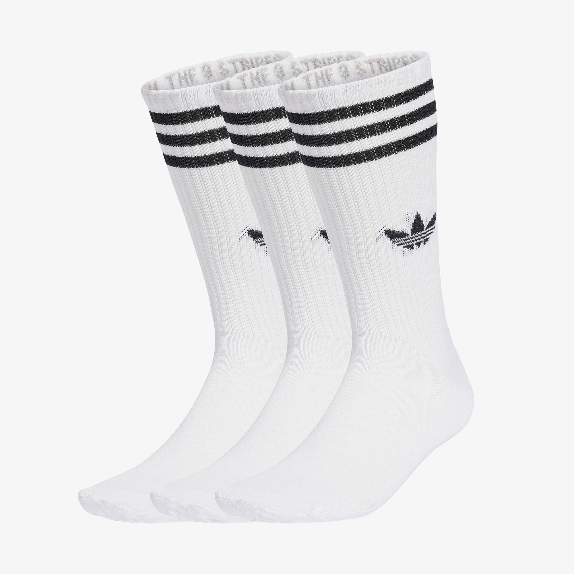 adidas 3-Stripes High Crew 3' lü Unisex Beyaz Çorap