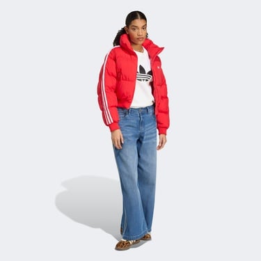  Adidas Cropped Puff Kadın Kırmızı Mont