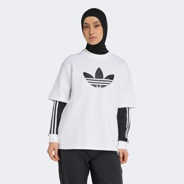  adidas Spacer Trefoil Kadın Beyaz T-Shirt