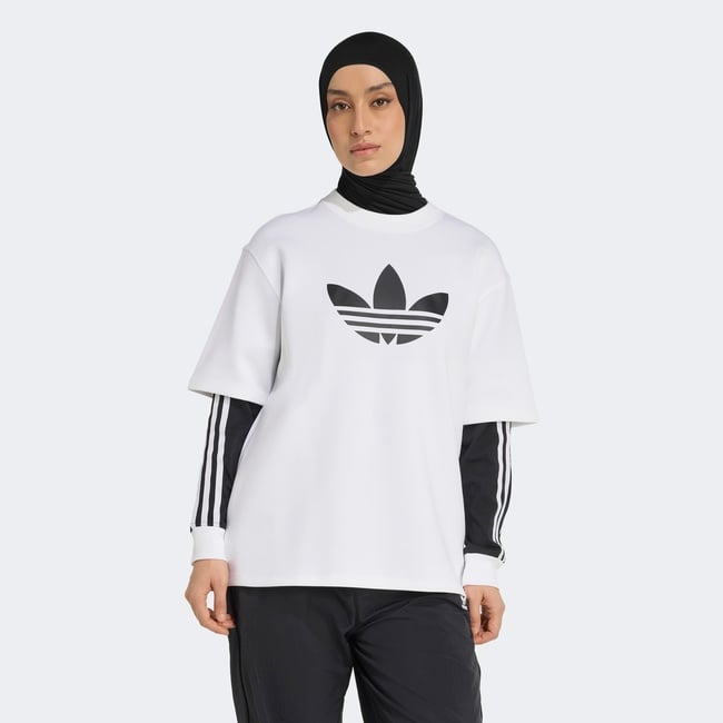  adidas Spacer Trefoil Kadın Beyaz T-Shirt