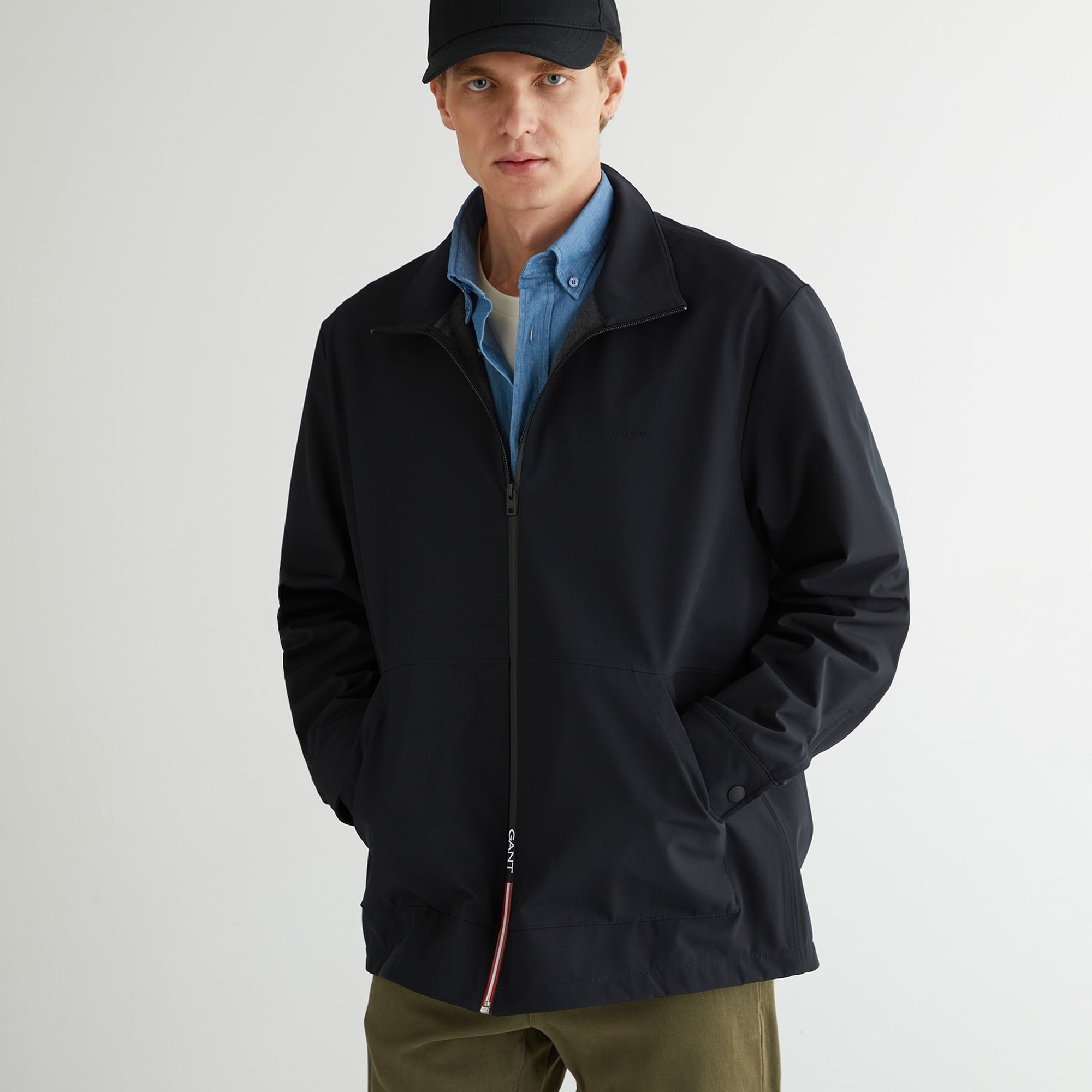 GANT Erkek Siyah Regular Fit Dik Yaka Ceket