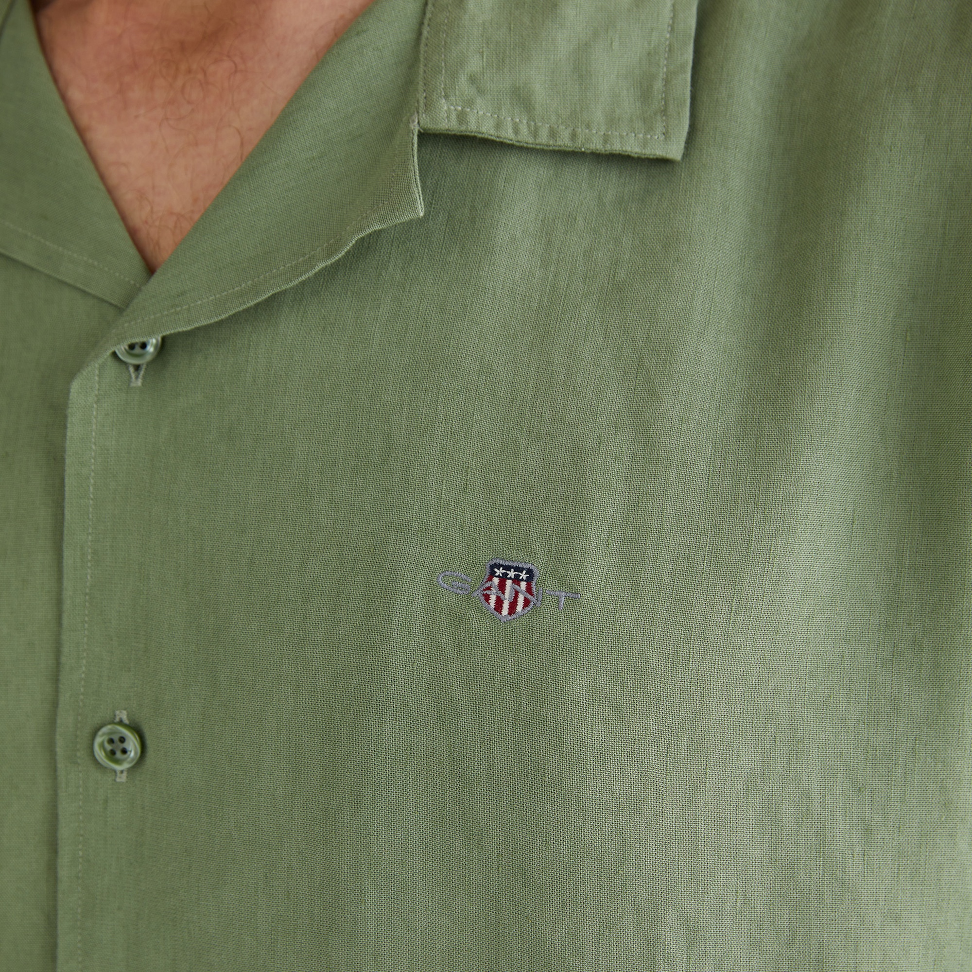 GANT Erkek Yeşil Kısa Kollu Gömlek