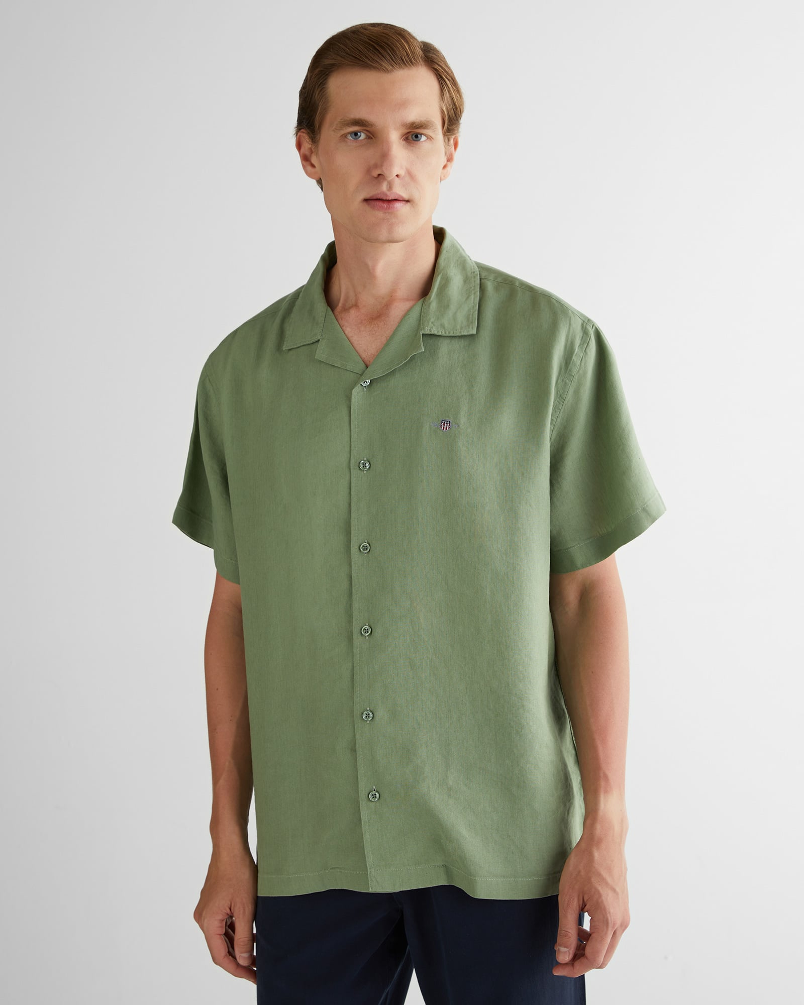  GANT Erkek Yeşil Kısa Kollu Gömlek