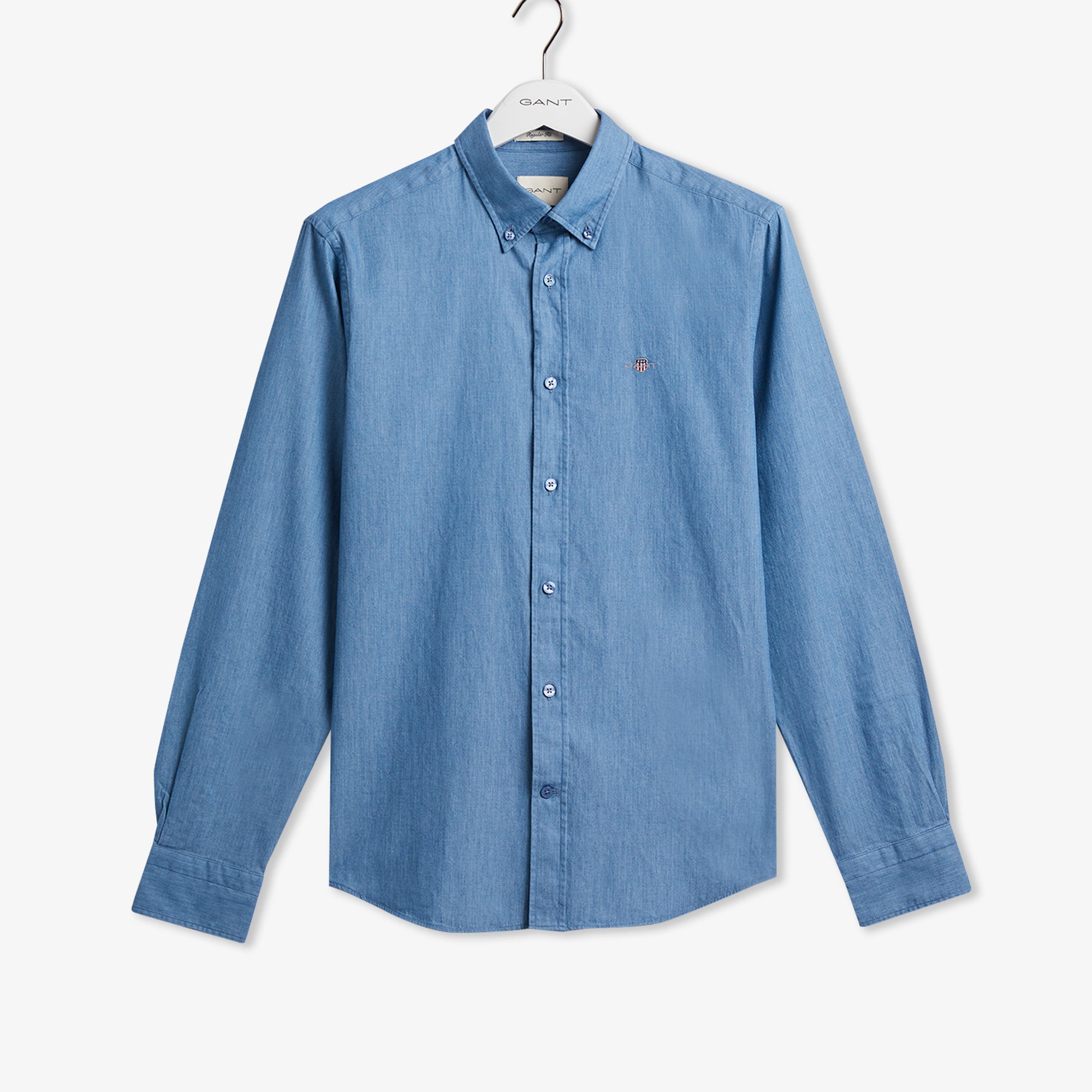 GANT Erkek Mavi Regular Fit Düğmeli Yaka Gömlek