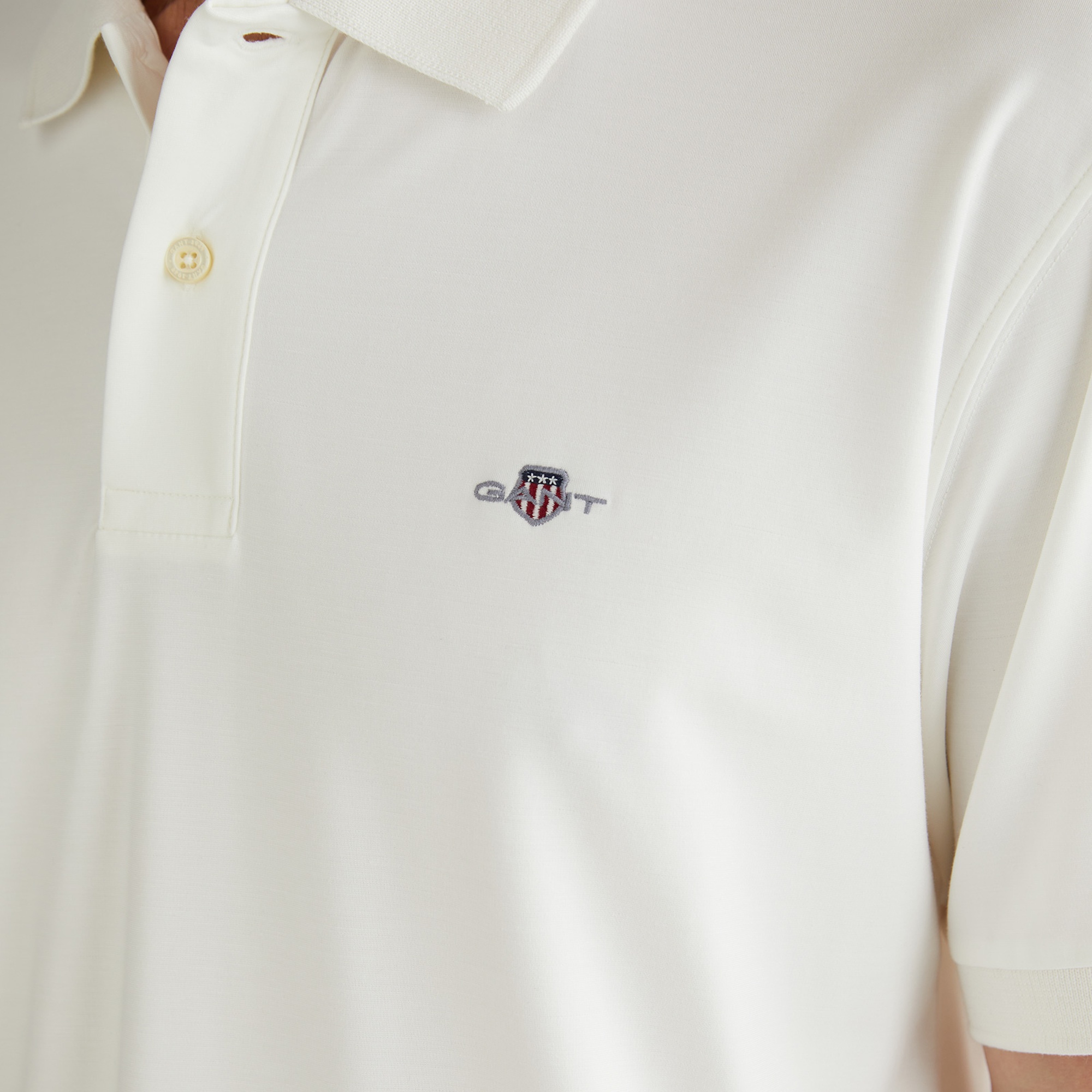 GANT Erkek Krem Relaxed Fit Polo