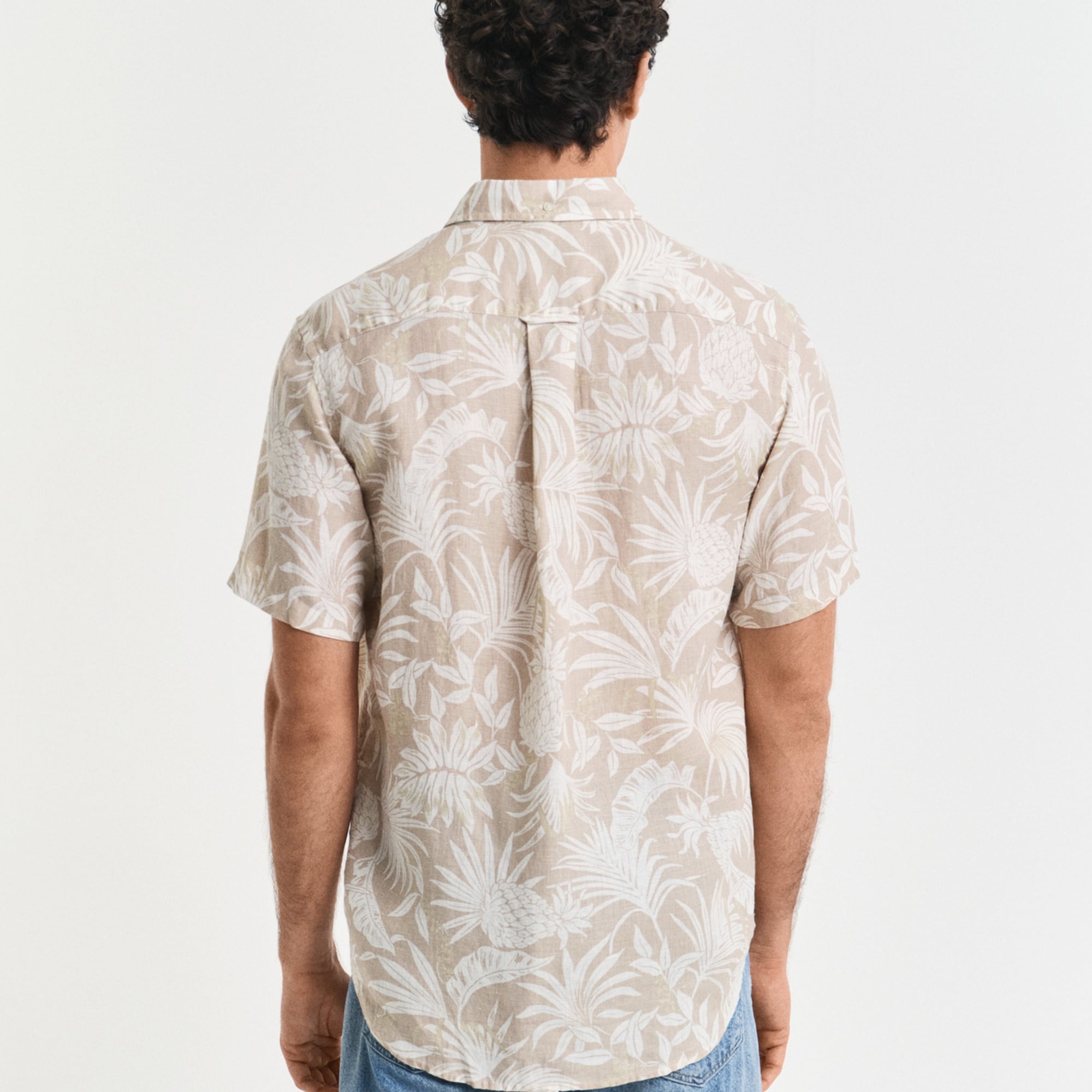 GANT Erkek Bej Regular Fit Düğmeli Yaka Desenli Gömlek