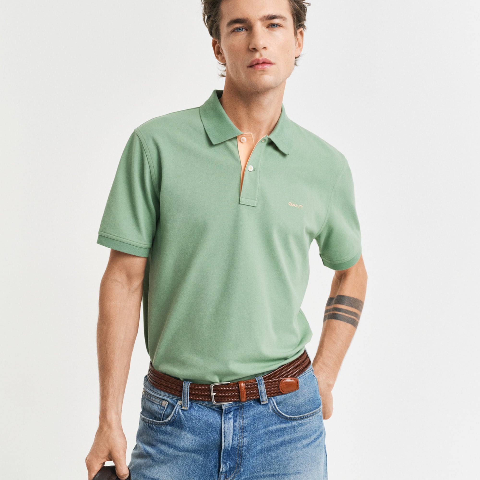 GANT Erkek Yeşil Regular Fit Polo