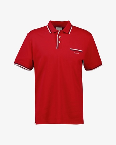  GANT Erkek Kırmızı Regular Fit Çizgili Polo
