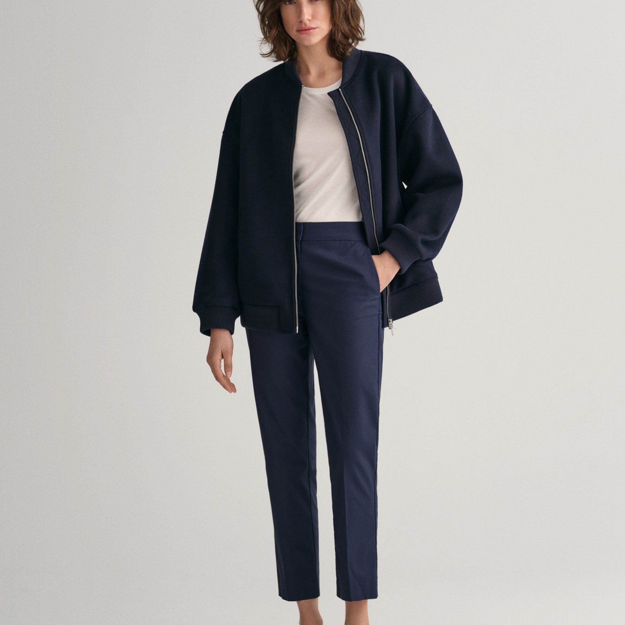 GANT Kadın Lacivert Slim Fit Pantolon