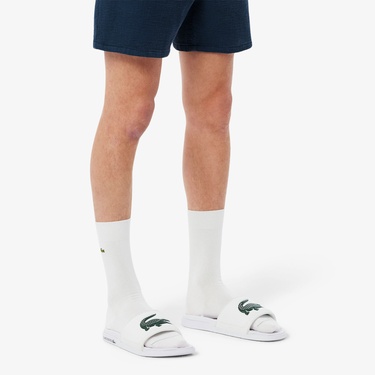  Lacoste Serve Slide Dual Erkek Beyaz Terlik