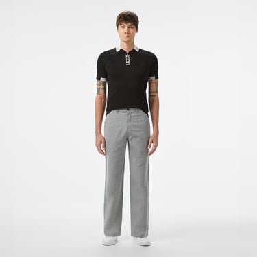  Lacoste Erkek Regular Fit Yarım Fermuarlı Baskılı Siyah Polo