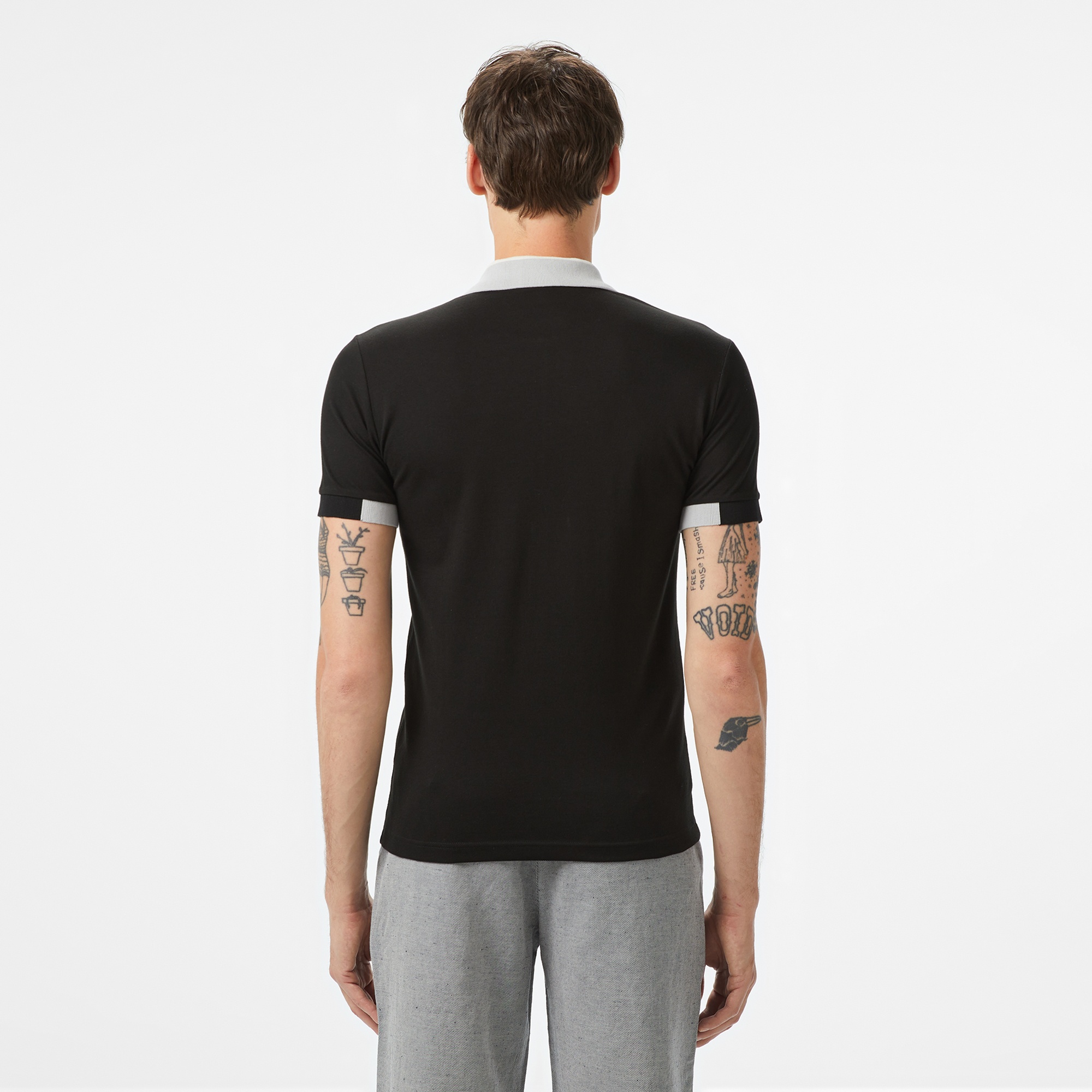 Lacoste Erkek Regular Fit Yarım Fermuarlı Baskılı Siyah Polo