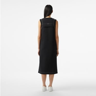  Lacoste Kadın Relaxed Fit Kolsuz Bisiklet Yaka Siyah Elbise