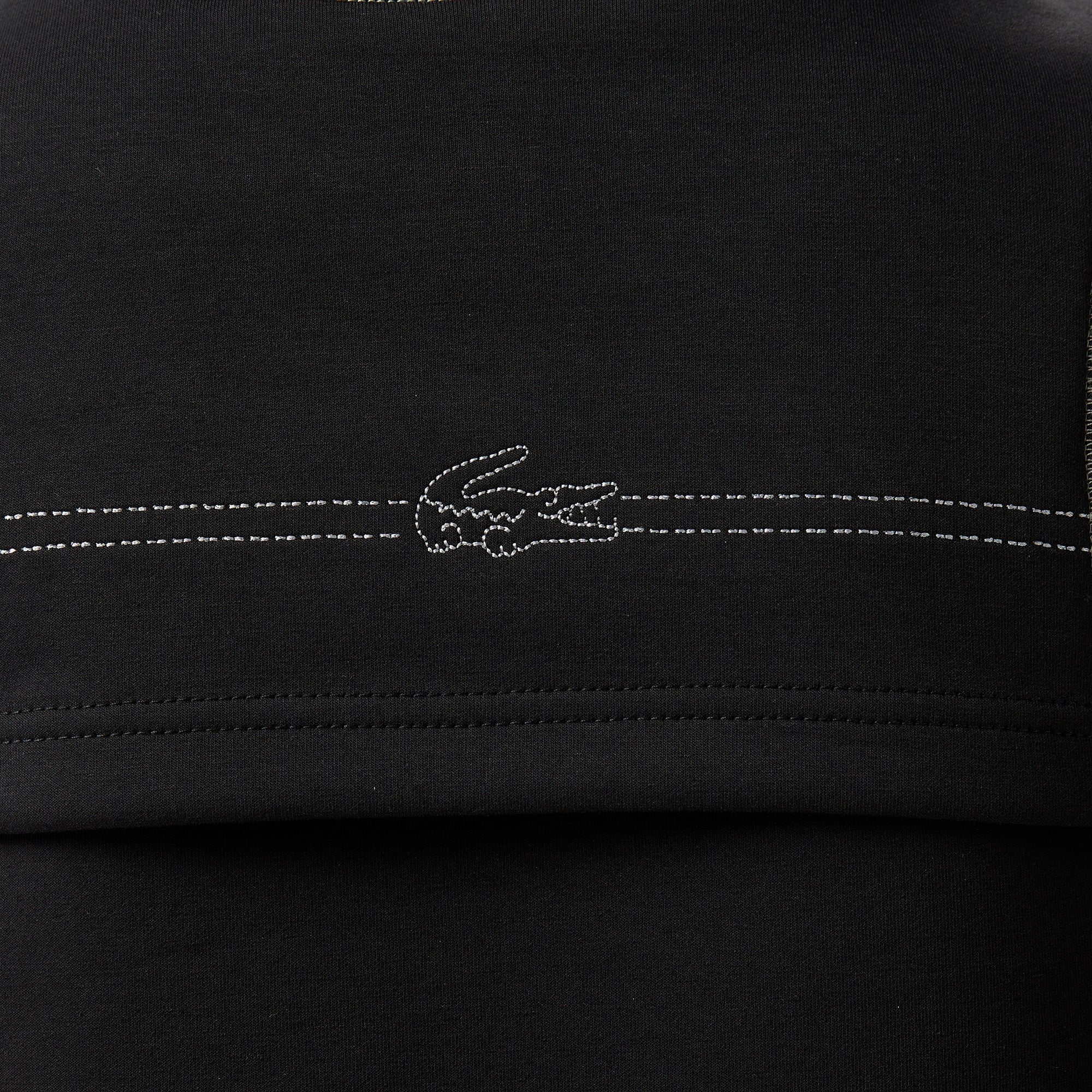 Lacoste Kadın Relaxed Fit Kolsuz Bisiklet Yaka Siyah Elbise