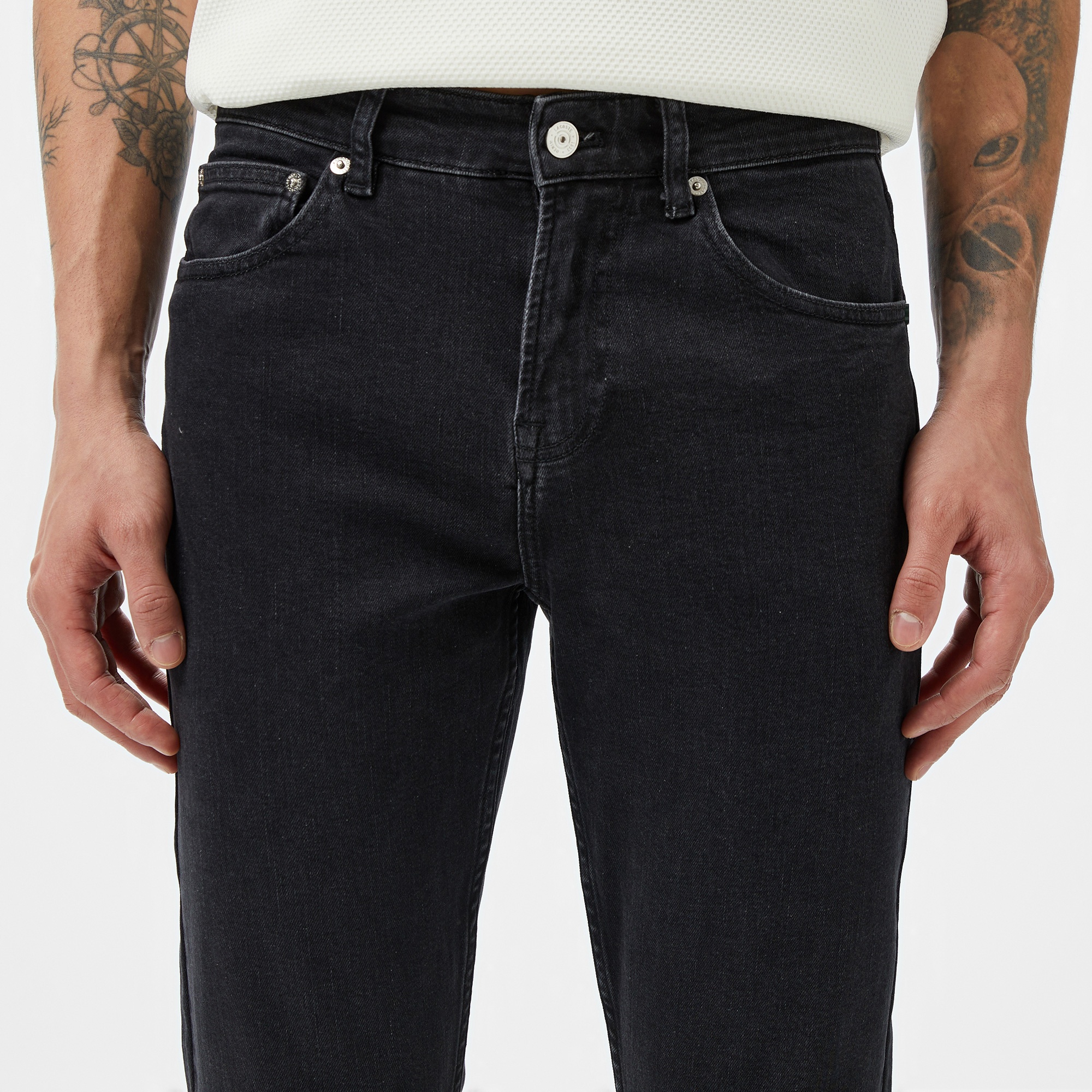 Lacoste Erkek Slim Fit Siyah Jean Pantolon