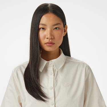  Kadın Regular Fit Yarım Kol Krem Gömlek