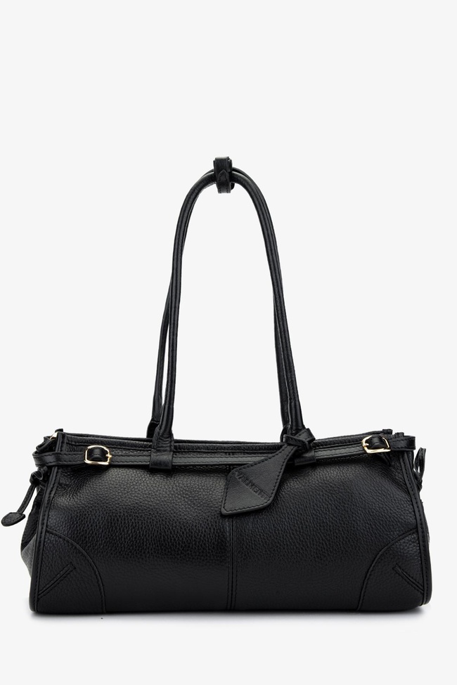  Valmenti Kadın Hakiki Deri Siyah Floter Kol Çantası