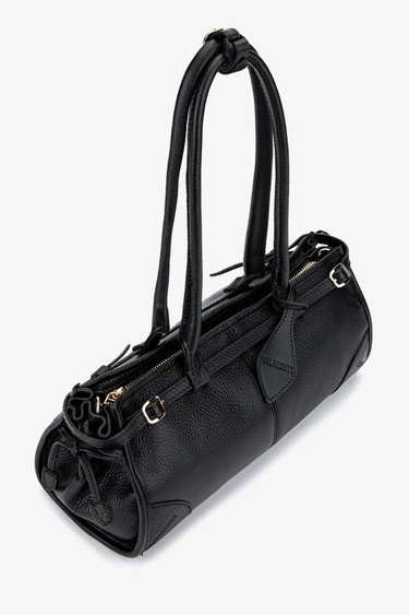  Valmenti Kadın Hakiki Deri Siyah Floter Kol Çantası