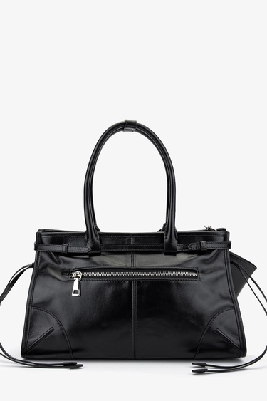  Valmenti Kadın Hakiki Deri Siyah Deri Kol Çantası