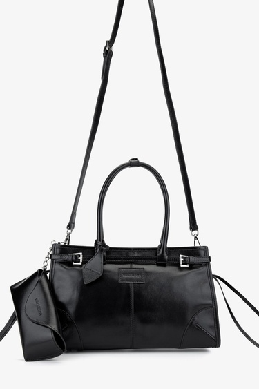  Valmenti Kadın Hakiki Deri Siyah Deri Kol Çantası