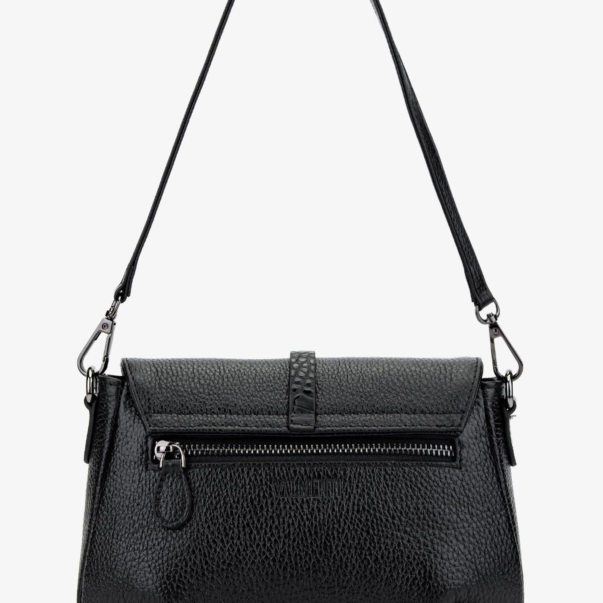 Valmenti Kadın Hakiki Deri Siyah Floter Kol Çantası