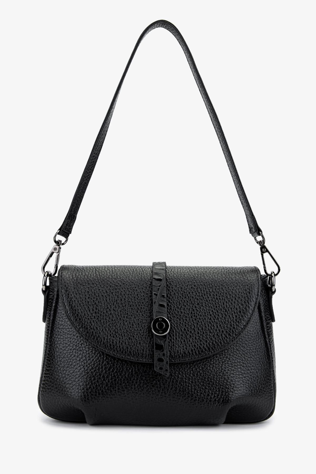  Valmenti Kadın Hakiki Deri Siyah Floter Kol Çantası