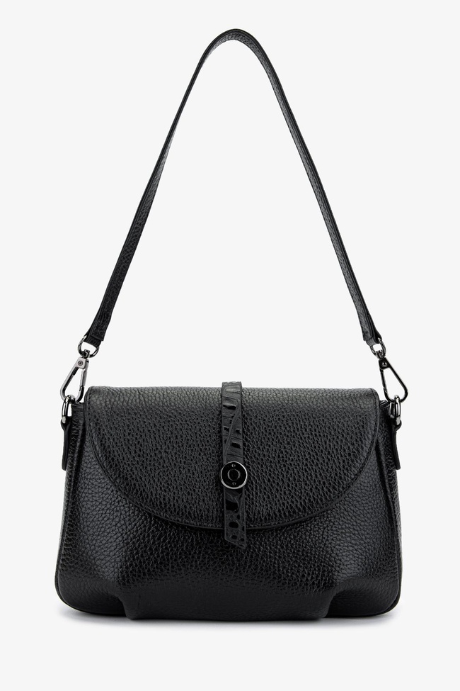  Valmenti Kadın Hakiki Deri Siyah Floter Kol Çantası