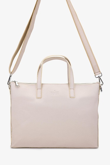  Valmenti Unisex Vegan/Deri Bej Evrak Çantası